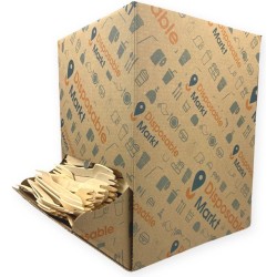 750 stuks houten vork in Dispenser Box - Houten bestek - vorken - bio vorken - hout in dispenserdoos - dispenser doos bestek - karton dispenser - papier dispenser box met bestek - cutlery - biologisch afbreekbaar - Milieuvriendelijk - FSC - wegwerp