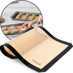 COLLIE Siliconen Bakmat – Ovenmat – Patisseriemat – Deegmat - Ovenbestendig – Anti-kleef – Anti-slip - Zwart