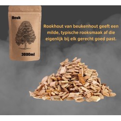 Rookmot, Rookchips,  rookchunks, rooksnippers,  (beech,beuken 6mm) voor koud rookgenerator cold smoke generator 3+1 gratis voor koud roken en warm roken