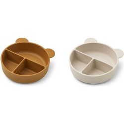 Liewood - Siliconen Vakjeskom Connie - Kommen - Golden Caramel Sandy Mix