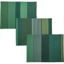 kleurmeester.nl | Placemats 2 stuks Chiberta - Katoen | 50 cm x 37 cm | Groen Gestreept | Kerst tafellinnen