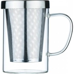 Aulica - Glazen theepot for 1 met inox filter en deksel - 400ml