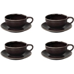 Broste Copenhagen Nordic Coal kom met schotel set van 4 - Cup with saucer Large