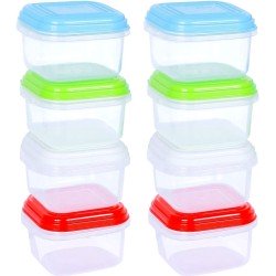 ARSUK Plastic Opbergdozen Baby Spenen Voeden Vriezer Voedsel Potten Containers (Pack of 8 Mini)