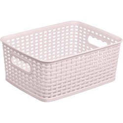 Opbergmand Rattan 4,5L - Mand - Rechthoek - Lichtroze