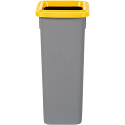 Plafor Fit Bin, Prullenbak voor afvalscheiding - 20L – Grijs/Geel - met 5 gratis stickers – recycle – afvalbak - vuilnisbak – afvalemmer – afvalscheiding – vuilnisemmer – sorteerafvalemmer – recycling – hygiënisch - kantoor - keuken