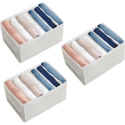 Kleding organizer - 3 stuks - Wit/Wit - Opberger voor Broeken, T-shirts, Overhemden en Topjes