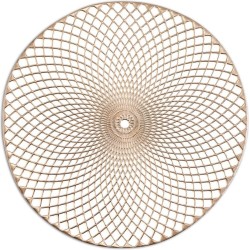 10x Ronde placemats goud mandala 38 cm - Zeller - Woondecoratie - Tafeldecoratie - Placemats - Borden onderleggers van kunststof