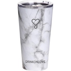 DRINKONLOVE - SHAKEY GREY - Drinkbeker met rietje - RVS - 480 ml