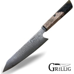 Grillig® - Handgemaakt Damascus Koksmes - 67 lagen, VG10 staal - Coal Black