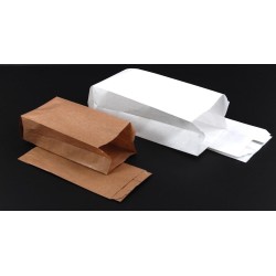 Afvalzakken papier wit 29x10x45cm doos 500 stuks