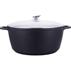 Kookkunst Holland braadpan met glazen deksel marmeren coating - inductie - Ø 20 cm