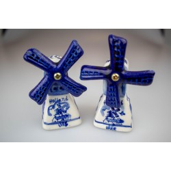 Peper- en zout stel - Windmolen - Holland - Delfts Blauw - handpainted