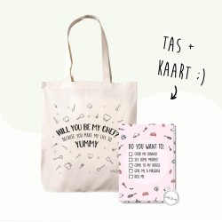 Liefs Jansje | Katoenen tas | Duurzaam cadeau | Cadeau voor hem of haar | Grappig origineel cadeau | Boodschappentas |Katoenen tas met grappige tekst + Wenskaart (met envelop + sluitsticker)