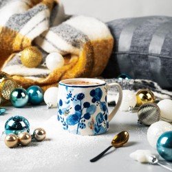 Portobello CM06057 beker Irena steengoed mok, blauw / goud