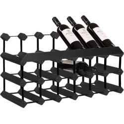 RTA Wineracks - Wijnrek 18 Flessen - Verzinkt Staal Zwart - Black Ash - 3x6 - Top Display