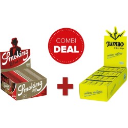 Combideal vloei & tips Smoking Gold King size box 50 + Jumbo Yellow Mellow box 100