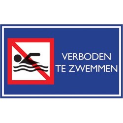 Pickup Nautic verboden te zwemmen - Bord 33x20cm