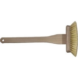Luxe badborstel, -schrobber van natuurlijke materialen fiber + beukenhout met steel lengte 36 cm