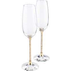 Swarovski Crystalline Toasting Flutes, Set of 2 - Goud