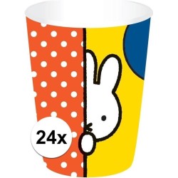 24x Nijntje themafeest bekers/bekertjes 200 ml - Drinkbekers - Kinderfeestje tafeldecoraties feestartikelen