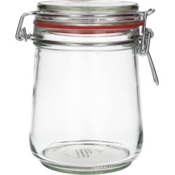 1 x 800 ml glazen Weckpot rond transparant, 605g - hervulbaar - breekbaar - recyclebaar