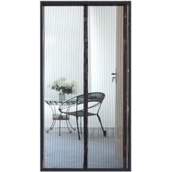 Hordeur gaas 210cm x 100cm zwart Bug screen met magnetische sluiting / HaverCo