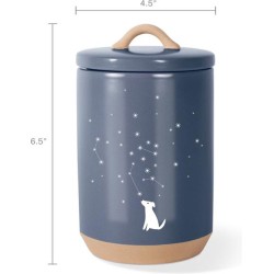 Petshop by fringe studio - Fringe - Celestial Dog Treat Jar - 467001 - Keramiek - Keramieken - Snoeppot hond - Pot voor snack - Pot voor hondenkoekjes - Voorraadbus - Leuke Voorraadpot - Bewaarpot - Opbergpot