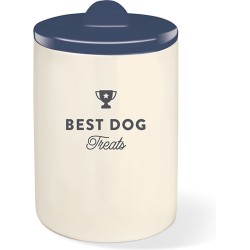 Petshop by fringe studio - Fringe - Best Dog Navy Ceramic Treat Jar - 465108 - Keramiek - Keramieken - Snoeppot hond - Pot voor snack - Pot voor hondenkoekjes - Voorraadbus - Leuke Voorraadpot - Bewaarpot - Opbergpot