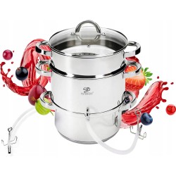 Meyerhoff professionele 6-delige sapcentrifuge pan/ slowjuicer voor op het fornuis 8L - Juicer - Sappan - Ontsapper - Stoomextractor - Fruit juicer - RVS