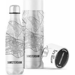 IZY Bottles x Amsterdam | 500 ML | Thermosfles | Drinkfles | Waterfles | Schoolfles | Isoleerfles | Beker | Drinkbeker | Koud | Warm | Fles | Back to School | 500ml