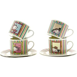 Girl Talk - Kop en Schotel - Set van 4 - 200ml