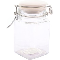 Vaessen Creative Potje glas - vierkant - 260ml - keramiek deksel