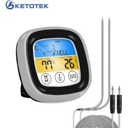 Digitale vlees-, vis- en keukenthermometer met touchscreen, timer en alarmfunctie voor het nauwkeurig meten van kerntemperaturen van gerechten. Kernthermometer - BBQ - Keuken - Oven Thermometer - Kookwekker