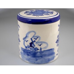 Voorraad pot met deksel - Wafelpot - Delfts Blauw - Holland - Handpainted