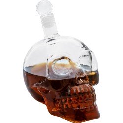 Aretica Whiskey karaf - Schedel - Schenkkan - Glazen karaf - Karaffen - Whiskey schenken - Skull - Glas - 660 ml - 12 x 11 x 16 cm (lxbxh) - Cadeau voor man - Transparant