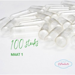 Lege Capsules 100 stuks maat 1 | Gelatine | Maak je eigen health pillen | Medicatie doseren | Leeg Capsule