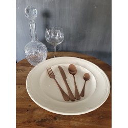 iBella Living 24-Delig Bestek - Rose Gold - RVS - 6 personen - Opbergkoffer - Bestek set: mes/ lepel/ vork/ dessertlepel