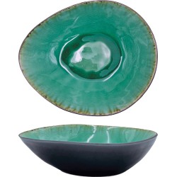 Lavandoux - Kom - Reactief Glazuur - 20x17 cm - Groen - Set van 2