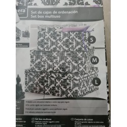 Melinera 3 opbergboxen Zwart wit