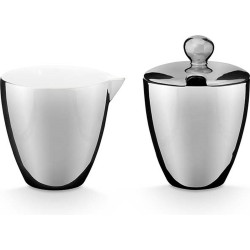 vtwonen - Melkkannetje en Suikerpot - Zilver - Porselein