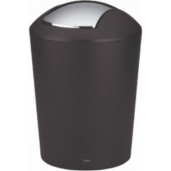 afvalemmer Marta 1,7 liter 15 x 21 cm zwart/zilver