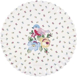 Greengate Ellie - onderzetter - ⌀ 20cm - tafelonderzetter - vogel - bloemen - keramiek