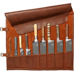 Witloft messenmap leer - 9 vaks - Cognac - Inclusief mesbeschermers
