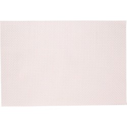 3x Rechthoekige placemats lichtroze parelmoer glans geweven 29 x 43 cm