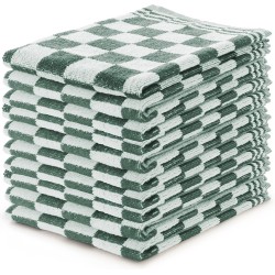 Keukendoeken Set Blok Donker Groen – 50x50 – Set van 10 – Geblokt – Blokdoeken – 100% katoen – Keukendoek – handdoeken