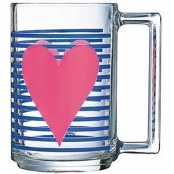 Beker met rood hartje 32 cl 6 stuks