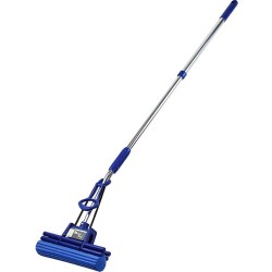 Magic Mop vloerwisser - Dweilsysteem zonder wringen - Inclusief telescoopsteel 150 cm - Blauw