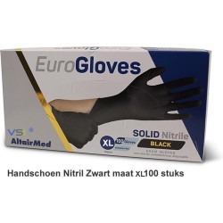 Handschoen Wegwerp Nitril Zwart 100st maat XL