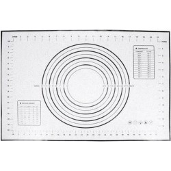 siliconen bakmat/deegmat 60 x 40 cm met maataanduidingen - Zwart